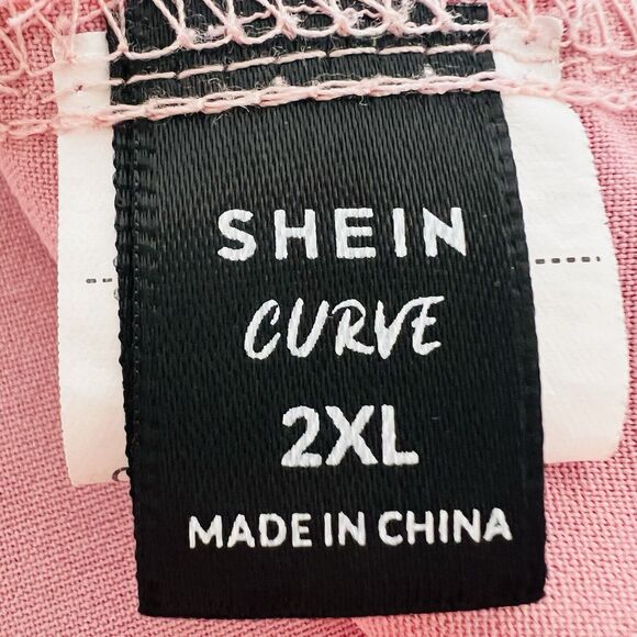 Shein Curve Pink Lightweight Flowy Side Tie Comfy Summer Blouse ~ Plus Size 2XL - Picture 6 of 7